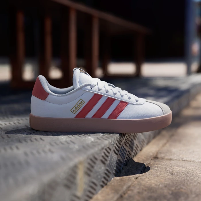 adidas VL Court 3.0 cloud white/preloved scarlet/gold metallic (Damen)