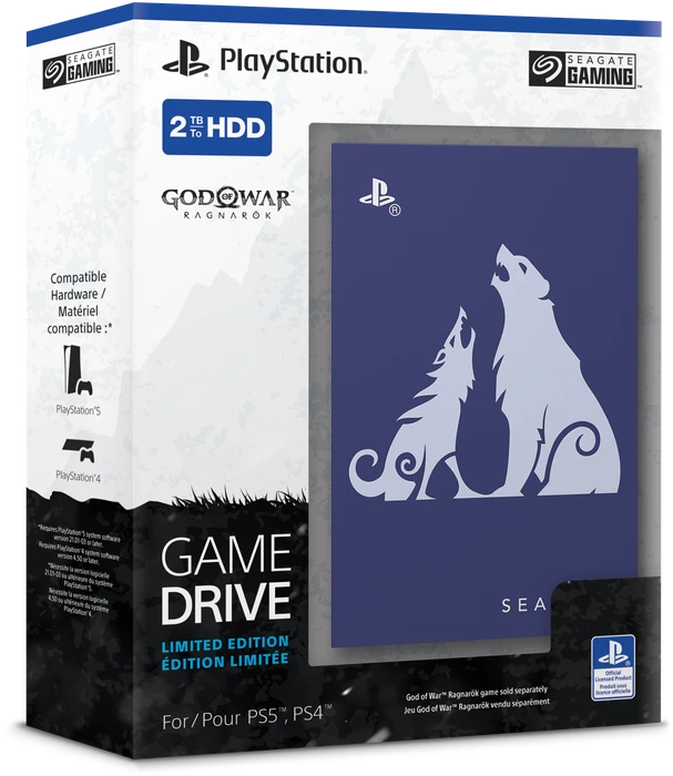 Seagate Game Drive for PlayStation - God of War Ragnarök Limited Edition, 2TB, USB 3.0 Micro-B