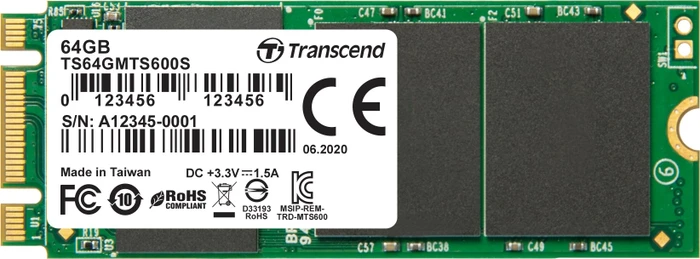 Transcend MTS600S SSD 64GB, M.2 2260 / B-M-Key / SATA 6Gb/s
