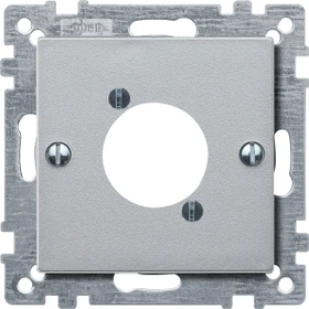 Merten System M Zentralplatte für Audio-Steckverbinder XLR, aluminium edelmatt