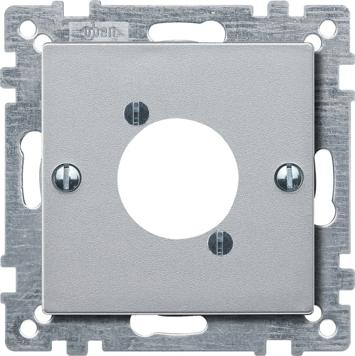 Merten System M Zentralplatte für Audio-Steckverbinder XLR, aluminium edelmatt