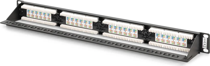 Digitus Professional Patchpanel Cat6 Klasse E ungeschirmt 19" , 24-Port, 1HE, 19", 1HE, schwarz