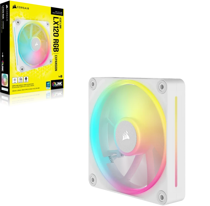 Corsair iCUE LINK LX120 RGB Expansion Kit, weiß, 120mm