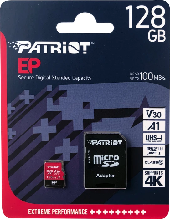 Patriot EP R100/W30 128GB Kit, UHS-I U3, A1, Class 10