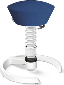 Aeris Swopper New Edition Bürohocker mit Gleitern, Feder Standard, Gestell Alu weiß, Bezug Mikrofaser Comfort blau