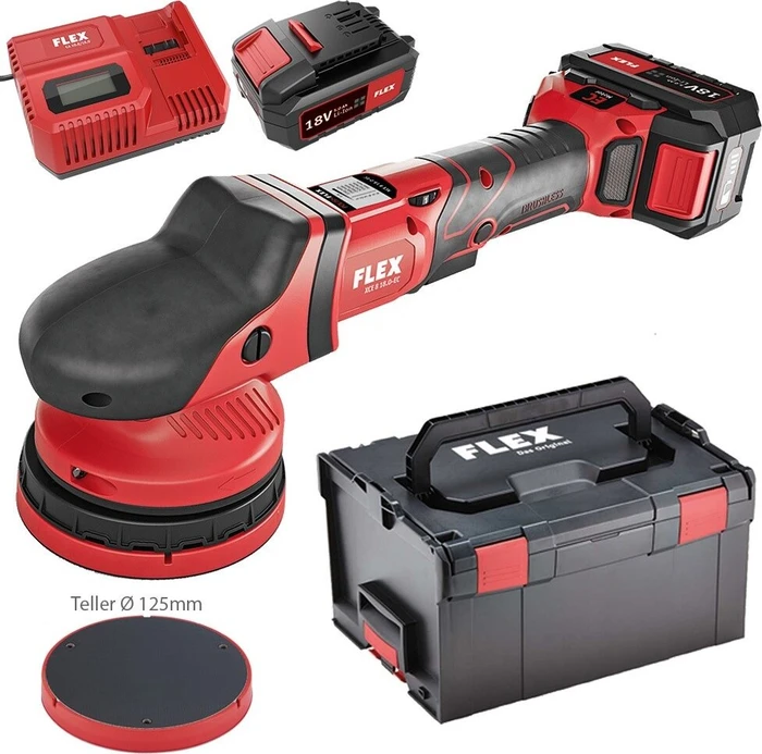 Flex XCE 8 125 18.0-EC/5.0 Set Akku-Exzenterpolierer inkl. L-Boxx + 2 Akkus 5.0Ah