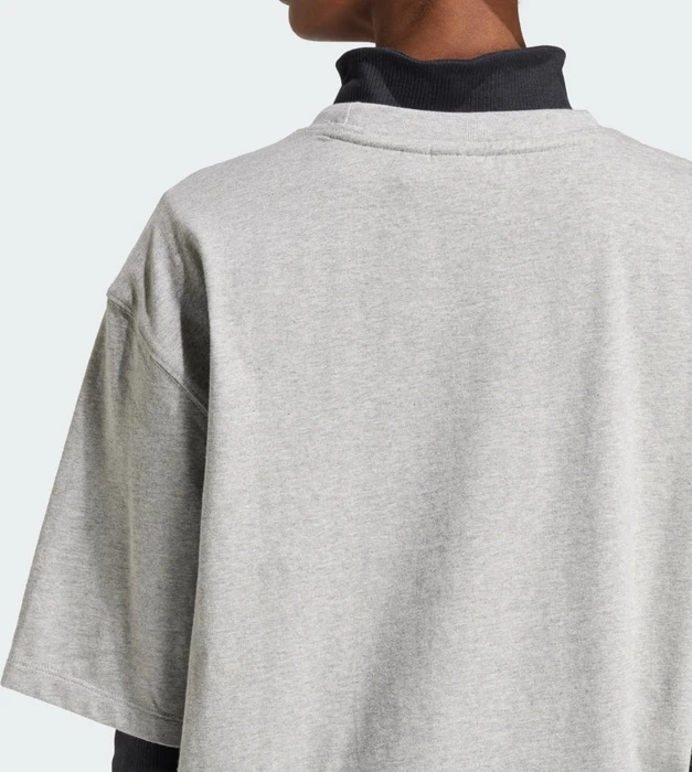 adidas Essentials Boyfriend T-Shirt kurzarm medium grey heather (Damen)