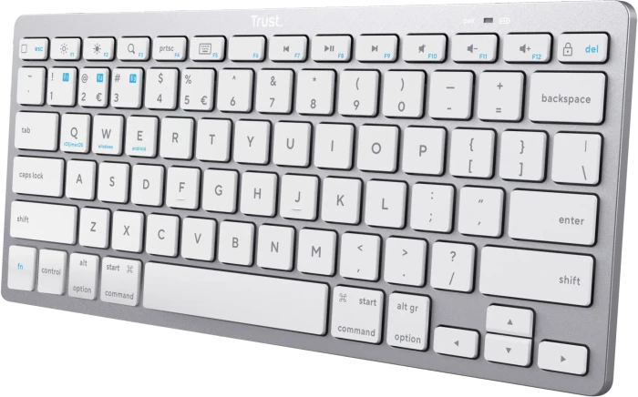 Trust Ultra-thin Wireless Bluetooth Keyboard, silber/weiß, Bluetooth, DE