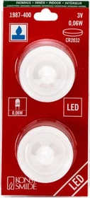 Konstsmide Echtwachskerze 4cm blau LED warmweiß, 2 Stück