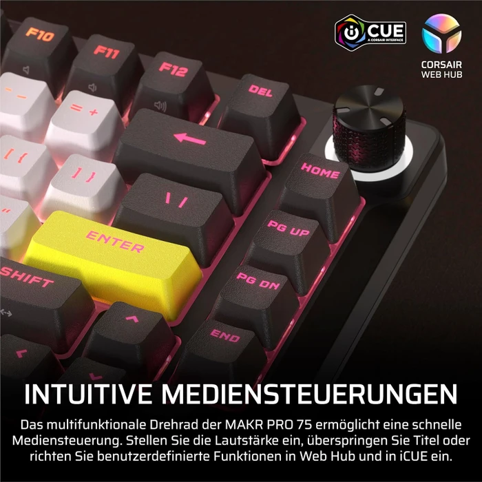 Corsair Makr Pro 75, schwarz, Corsair MGX Hyperdrive, USB, DE