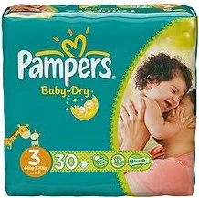 Pampers Baby-Dry Gr.3 Einwegwindel, 4-9kg, 30 Stück