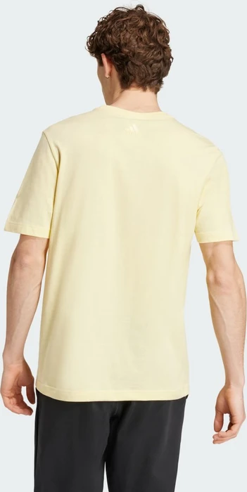 adidas Essentials Single Jersey Linear Embroidered Logo T-Shirt kurzarm almost yellow (Herren)