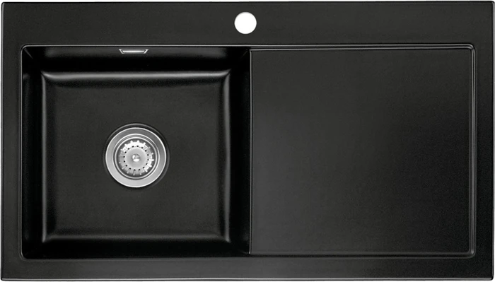 systemceram Mera 90 F Einbau Becken links nigra