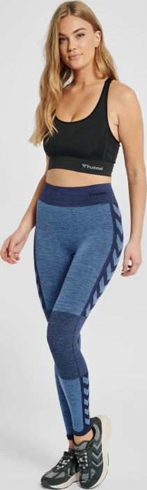hummel CLEA Seamless Tight Hose lang granada sky/navy peony melange (Damen)