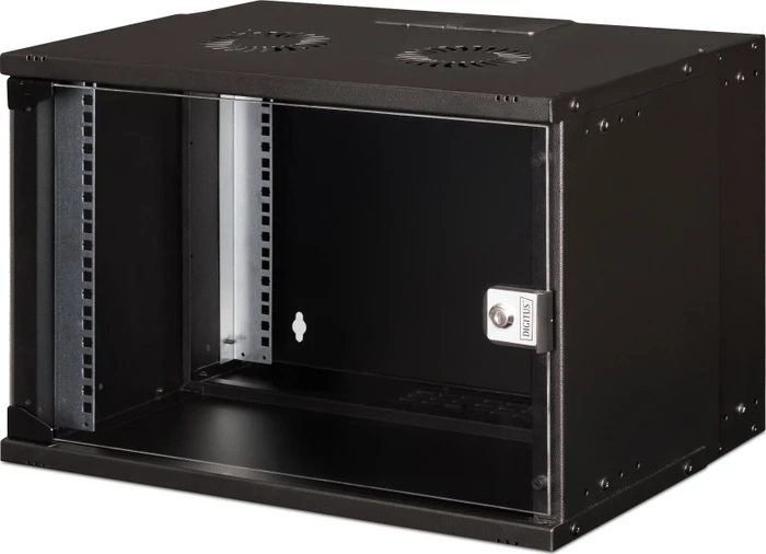 Digitus Professional SoHo Pro Line 19" Wandgehäuse 7HE, unmontiert, Sicherheitsglastür, IP20, RAL 9005, 400mm tief