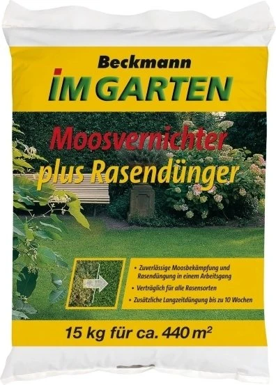 Beckmann Moosvernichter Plus Rasendünger, 10kg