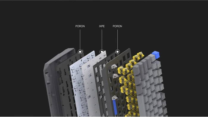 Endorfy Thock V2 75% Wireless, PBT, grau, LEDs RGB, hot-swap, Endorfy YELLOW, USB/Bluetooth, US