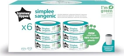 Tommee Tippee Sangenic Nachfüllkassette für Windeltwister, 6 Stück