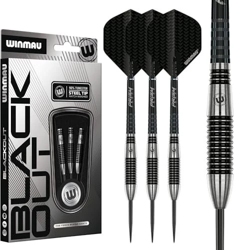 Winmau Blackout Torpedo Steeltip Dartpfeil Set 26g