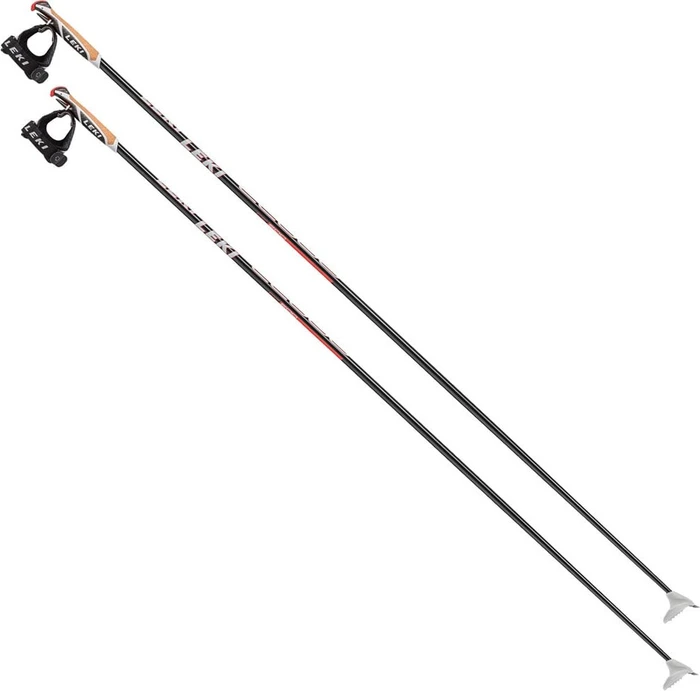 Leki CC 600 Langlauf Skistock schwarz/weiß/neon rot (Modell 2019/2020)