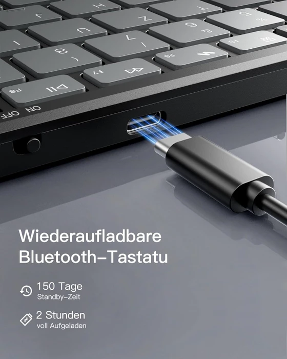 Inateck KB602 Nomad faltbare Tastatur mit Nummernblock, Bluetooth, DE