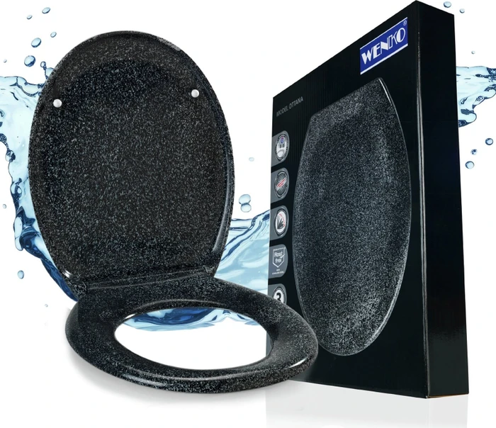 Wenko Ottana WC-Sitz mit Absenkautomatik grau, granit