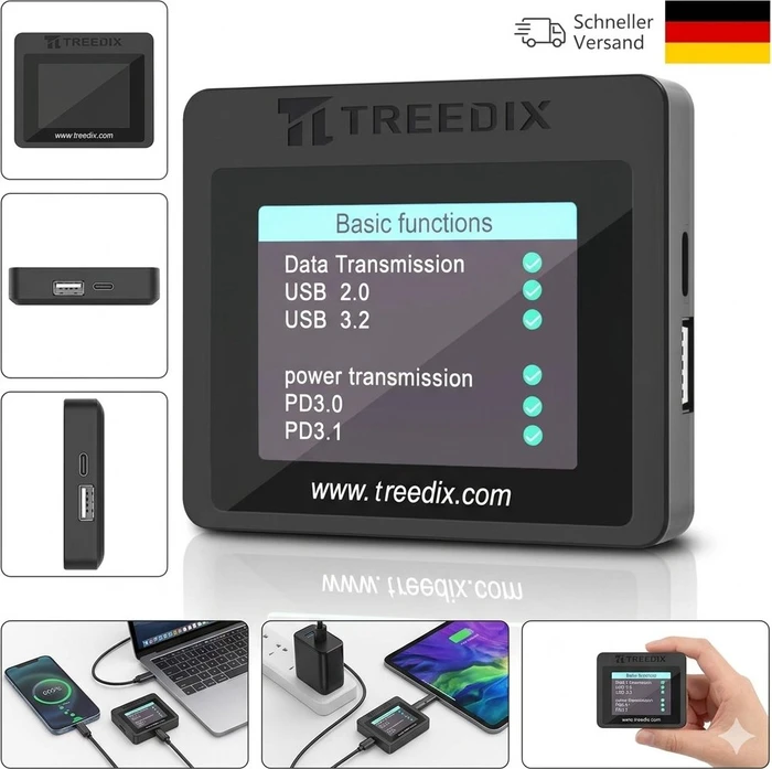 Treedix USB Kabeltester, USB-A, USB-C