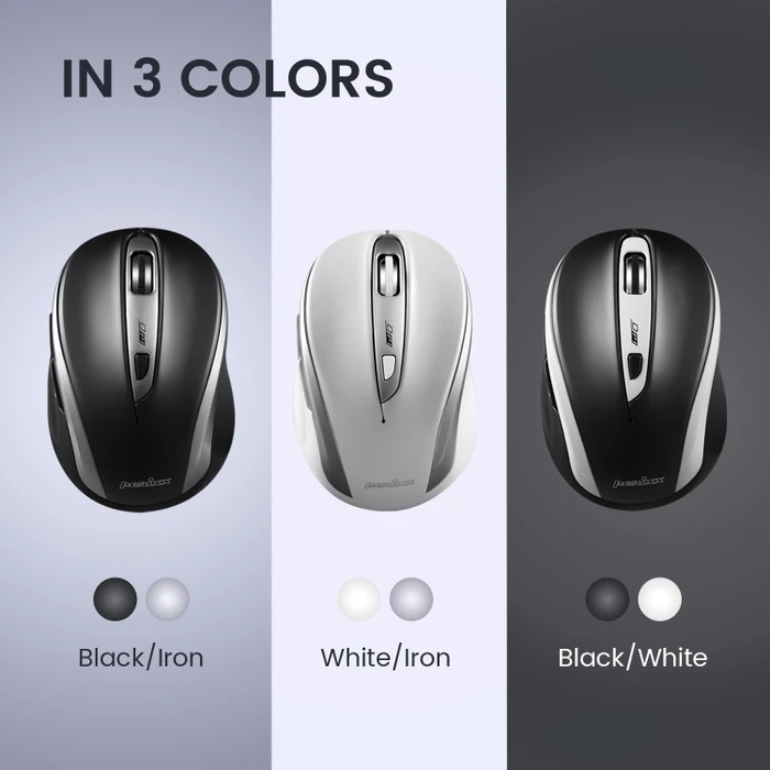 Perixx PERIMICE-721 IB Wireless Ergonomic Mouse schwarz/silber, USB