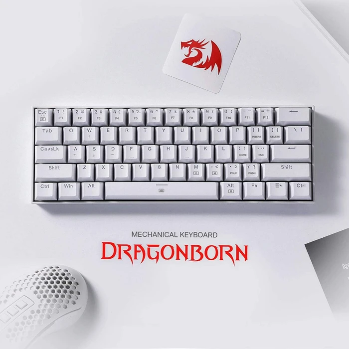 Redragon K630 Dragonborn, weiß, LEDs RGB, hot-swap, Redragon RED, USB, US