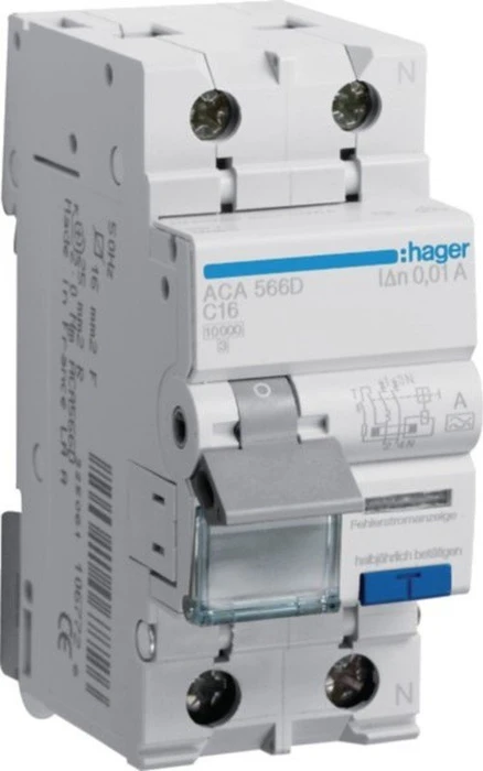 Hager Fehlerstrom-Leitungsschutzschalter 1P+N 10kA C-16A 10mA Typ A