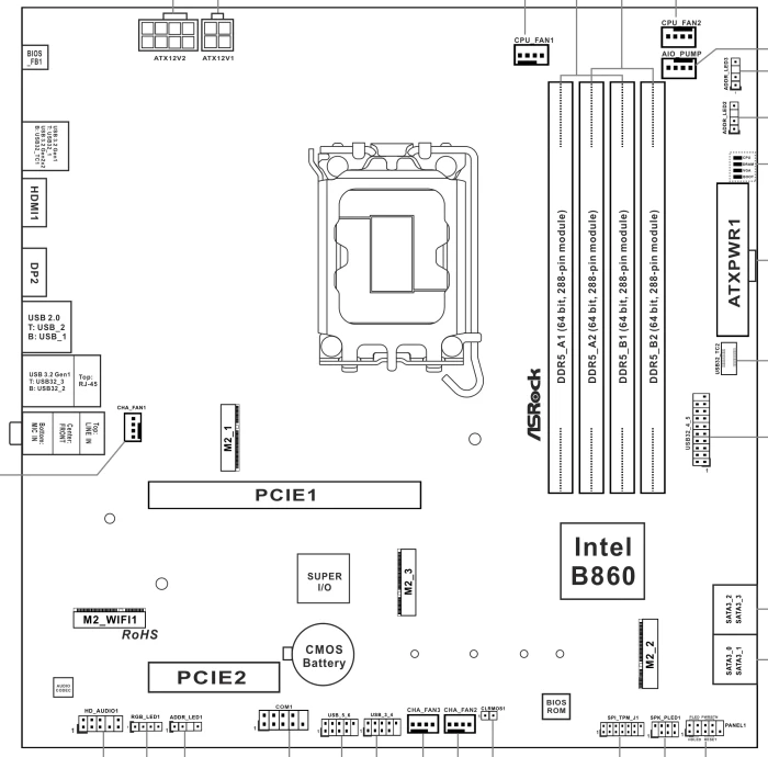 ASRock B860M Pro-A WiFi (Intel 1851)