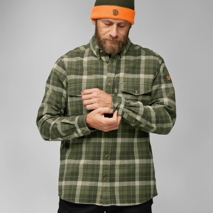 Fjällräven Värmland Heavy Flannel Hemd langarm green/deep forest (Herren)