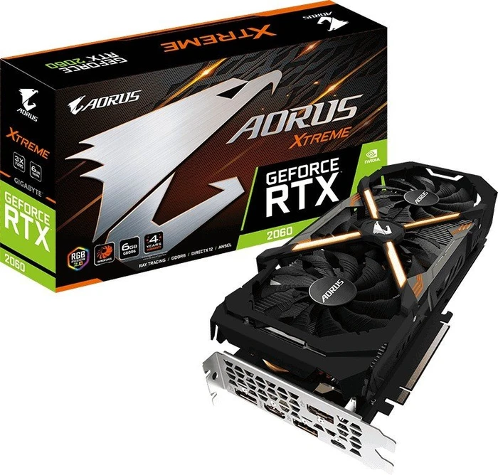 GIGABYTE AORUS GeForce RTX 2060 Xtreme 6G (Rev. 2.0), 6GB GDDR6, HDMI, USB-C, 3x DP