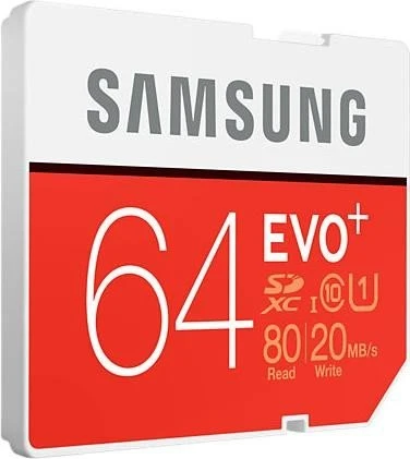 Samsung EVO+ R80/W20 64GB, UHS-I, Class 10