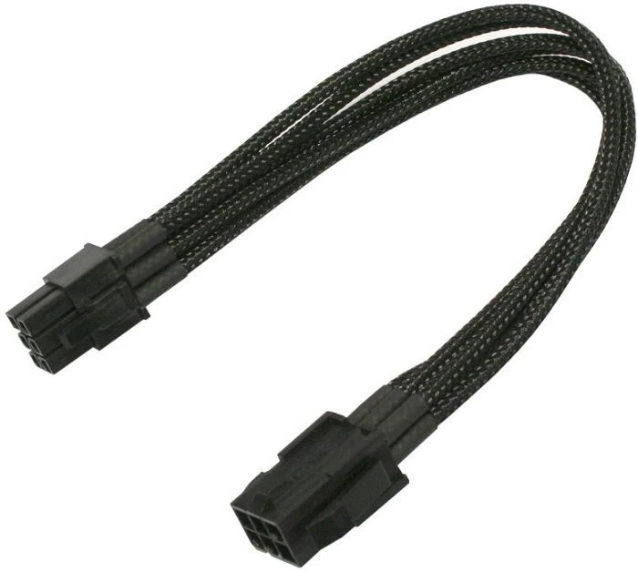 Nanoxia 6-Pin PCIe Verlängerung 30cm, sleeved schwarz