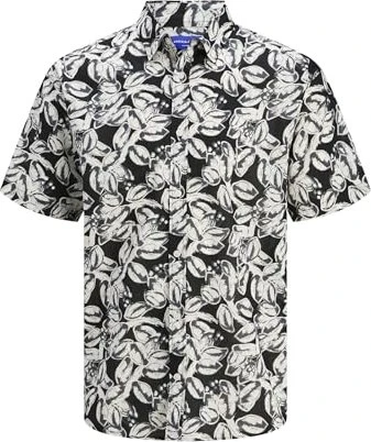 Jack & Jones Wide Fit Hemd kurzarm schwarz (Herren)