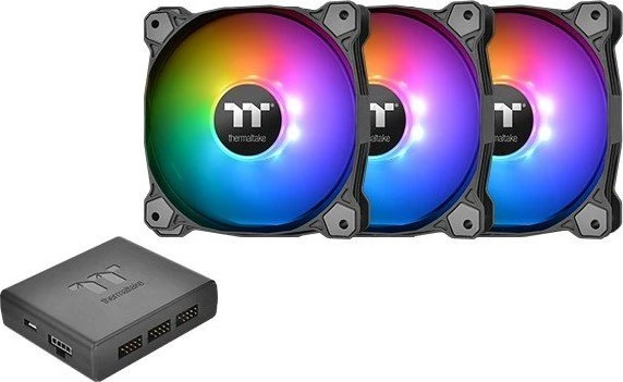 Thermaltake Pure Plus 12 LED RGB Radiator TT Premium Edition, LED-Steuerung, 120mm, 3er-Pack