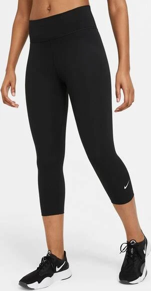 Nike One Dri-FIT Hose 3/4 schwarz/weiß (Damen)
