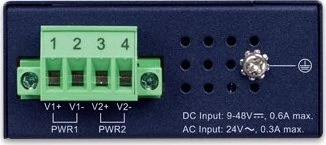 Planet IGS-510TF Industrial Railmount Gigabit Switch, 4x RJ-45, 1x SFP