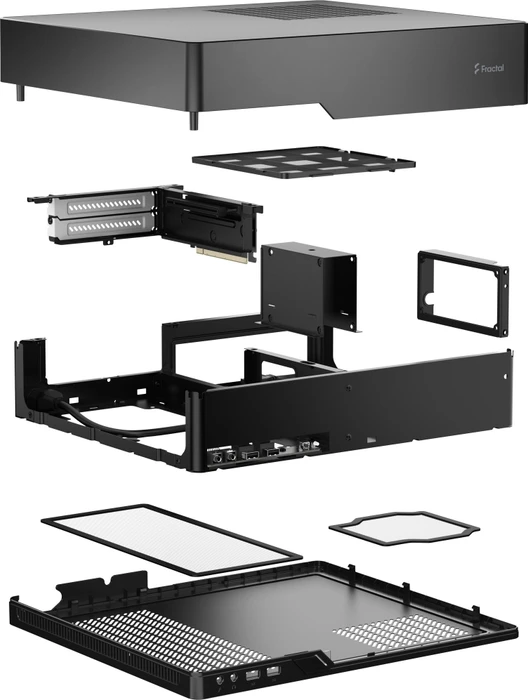 Fractal Design Node 202 + Integra PSU, schwarz, Mini-ITX, 450W SFX