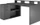 Trendteam Schreibtisch-Kombination mit Schrankelement 160x76cm schwarz/schwarz (203900721)