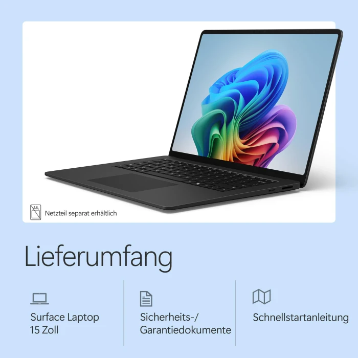 Microsoft Surface Laptop 8 15", schwarz, Snapdragon X2 Elite - X2E-78-100, 16GB RAM, 1TB SSD, DE