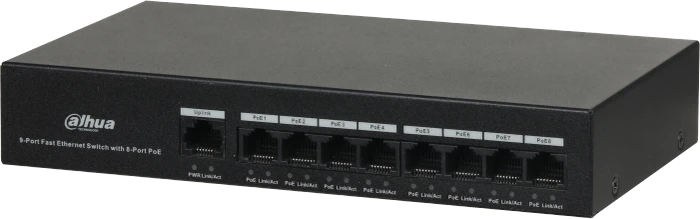 Dahua PFS30 Desktop Switch, 9x RJ-45, 65W PoE+