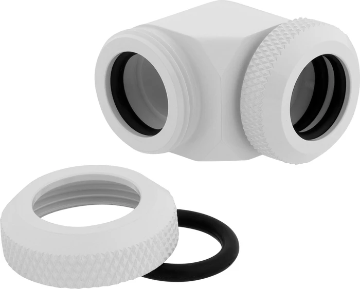 Corsair Hydro X Series XF Hardline, OD Fitting 90° 12mm, weiß, 2er-Pack
