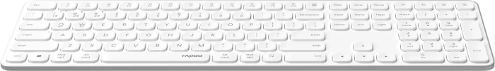 Rapoo E9810M Multi-mode Wireless Ultra-slim Keyboard, weiß/silber, USB/Bluetooth, DE