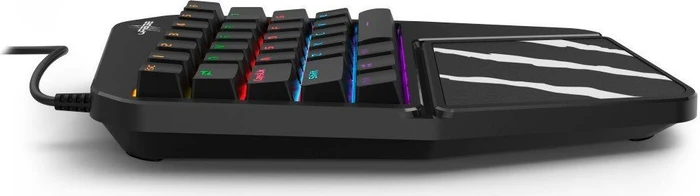 Hama uRage Exodus 410 One Handed Mobile Gaming Keyboard (PC/PS4/Xbox One), schwarz/grau, Gaote Outemu BLUE, USB-A
