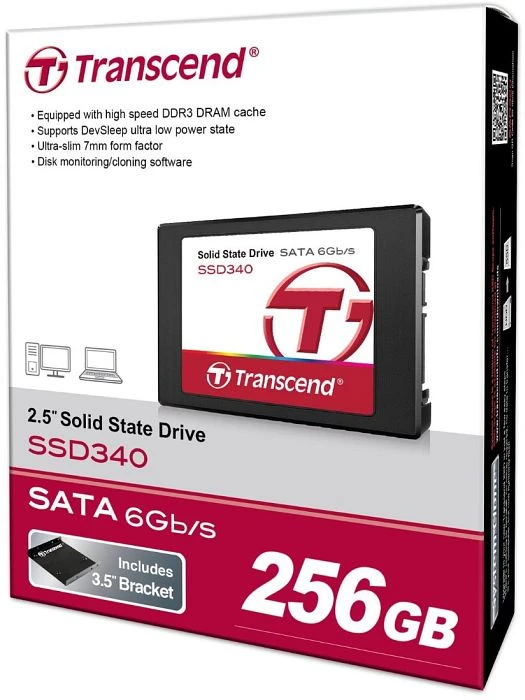 Transcend SSD340 256GB, 2.5" / SATA 6Gb/s
