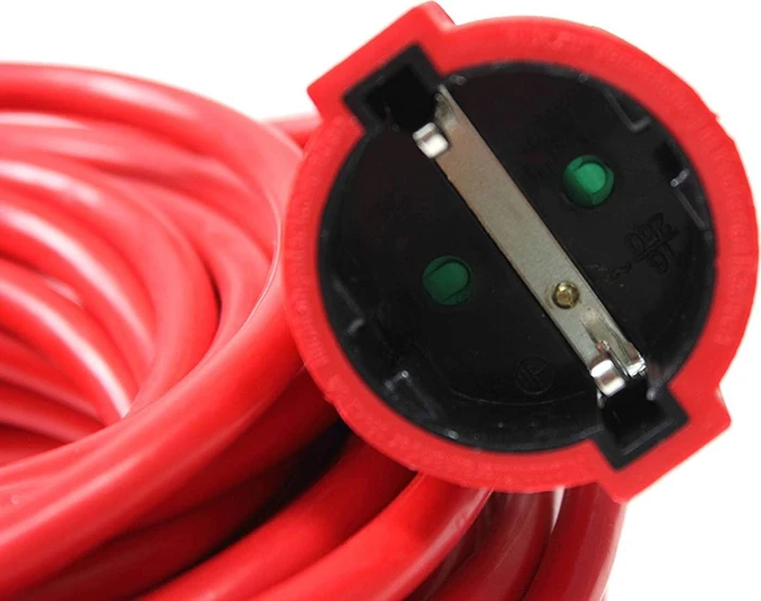 as-Schwabe Kunststoff Verlängerungskabel IP20 rot, H05VV-F 3G1.5, 15m
