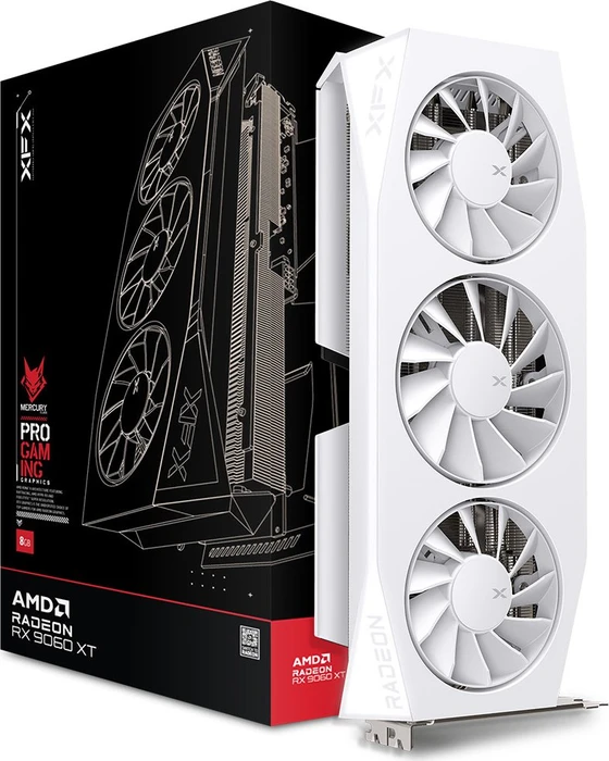 XFX Mercury Radeon RX 9060 XT OC White Gaming Edition, 16GB GDDR6, HDMI, 2x DP