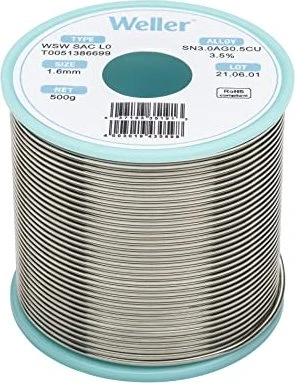 Weller WSW SAC L0 Lötzinn 1.6mm, 500g